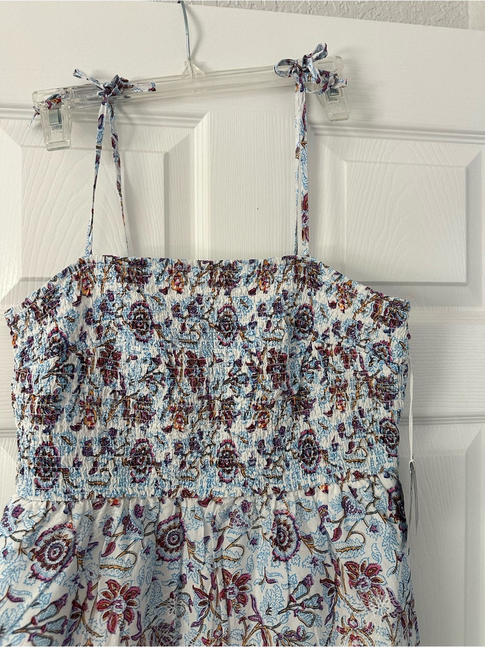 Roberta Roller Rabbit White Maxi Dress with Burgundy & Navy Floral Print - Picture 2 of 8